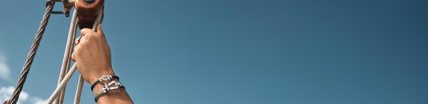 Two FRED Force 10 bracelets on a wrist.